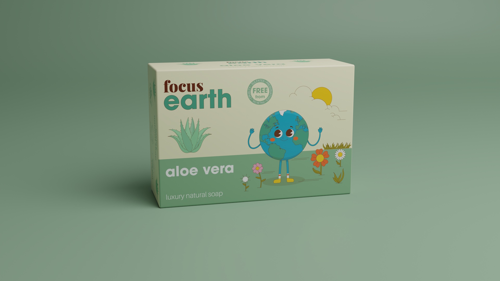 Aloe Vera - Luxury Natural Soap Bar Bath Soap focus Earth Eco vegan