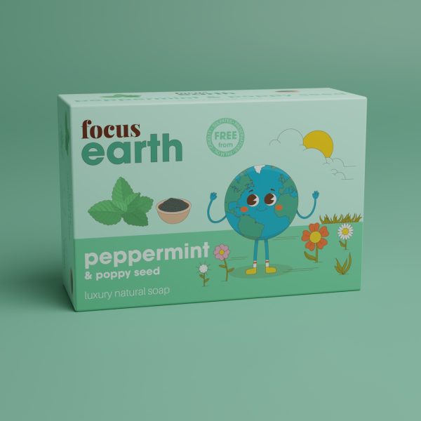Peppermint and Poppy Seed - Luxury Natural Soap Bar Bath Soap focus Earth Eco vegan