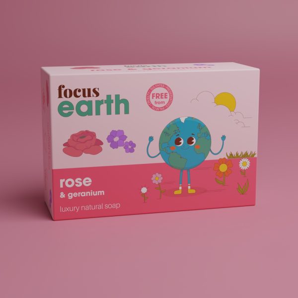 Rose and Geranium - Luxury Natural Soap Bar Bath Soap focus Earth Eco vegan
